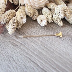 Gold Tone Initial ‘T’ Hat Pin